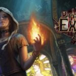 Path of Exile 2 - portada oficial con la protagonista lanzando fuego junto al logo del juego