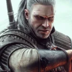 The Witcher 3: Wild Hunt - Geralt de Rivia empuñando su espada en la versión de PC del juego