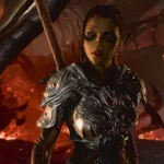 Baldur's Gate 3 - Arte promocional de un personaje del juego en una escena de combate
