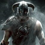 The Elder Scrolls V: Skyrim - el Dragonborn explorando las montañas nevadas de Skyrim