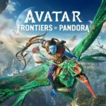 Avatar: Frontiers of Pandora - portada del juego con un Na'vi montando un Ikran sobre Pandora