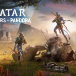 Avatar Frontiers of Pandora - dos Na'vi armados junto a los restos de maquinaria de la RDA en la Frontera Occidental
