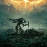 Elden Ring - personaje con armadura y espada en un mundo oscuro y brumoso