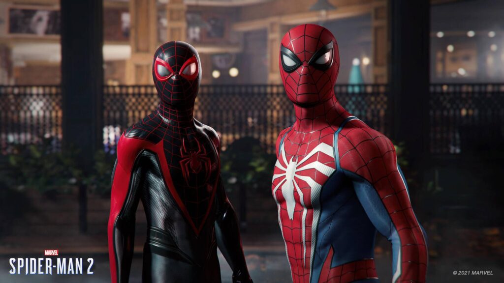 Marvel's Spider-Man 2 - Peter Parker y Miles Morales en la portada del juego para PS5