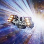 Starfield - nave espacial saltando entre sistemas en el universo de Bethesda