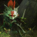 Gloomhaven - primer plano de una criatura enemiga en un entorno de jungla oscura