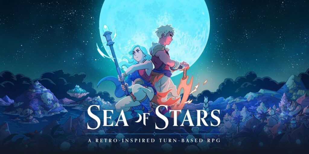 Sea of Stars - portada del RPG por turnos de Sabotage Studio con los Niños del Solsticio