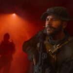 Call of Duty Modern Warfare 3 - operador con barba portando un fusil de asalto entre humo rojo