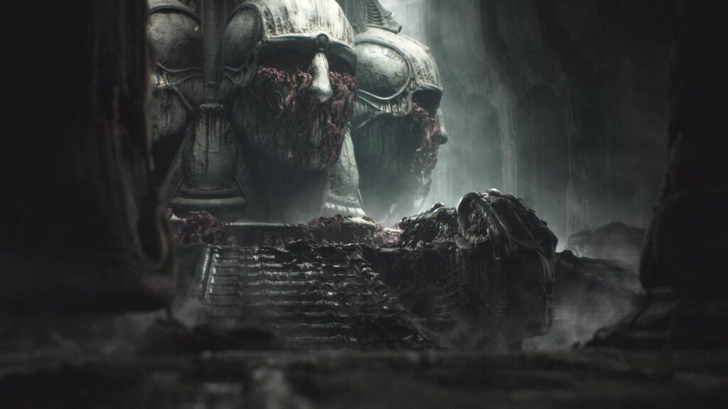 Scorn - estatuas biomecánicas y arquitectura orgánica inspirada en H.R. Giger