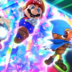Super Mario RPG - Mario y Geno ejecutando un ataque combinado con efectos de luz