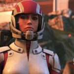 Mass Effect 2 - Ashley Williams con su casco y armadura de la Alianza en Eden Prime