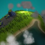 The Universim - Vista aérea de un planeta colonizado por los Nuggets desde el espacio