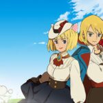 Ni no Kuni: Cross Worlds - los dos protagonistas junto a sus Unimos bajo un cielo despejado