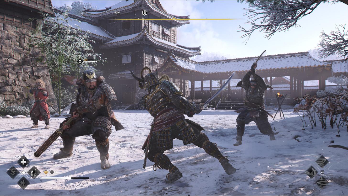 Assassin's Creed Shadows - Yasuke en combate samurái en la nieve - Juegosrpg.com