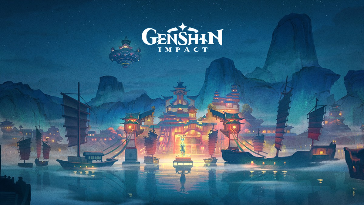 Genshin Impact - Vista panorámica oficial de la región de Liyue con sus picos de jade - Juegosrpg.com