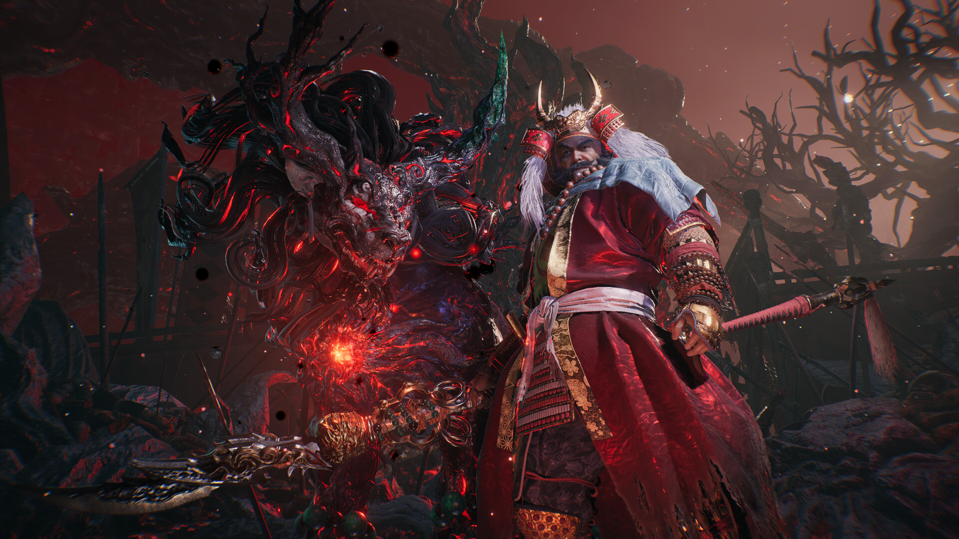 Nioh 3 - personaje empuñando tonfa en posición de combate - Juegosrpg.com