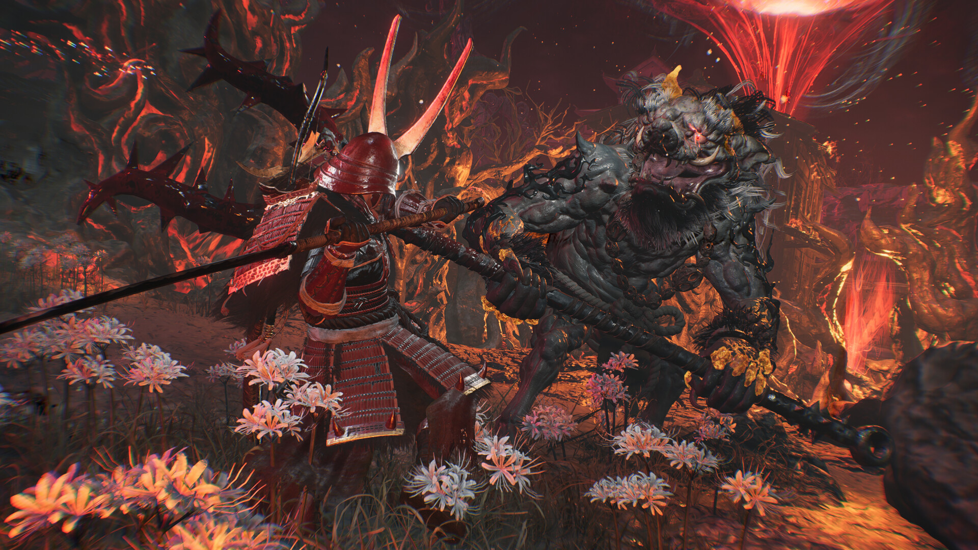 Nioh 3 - Combate de acción samurai contra yokai en campo de flores - Juegosrpg.com