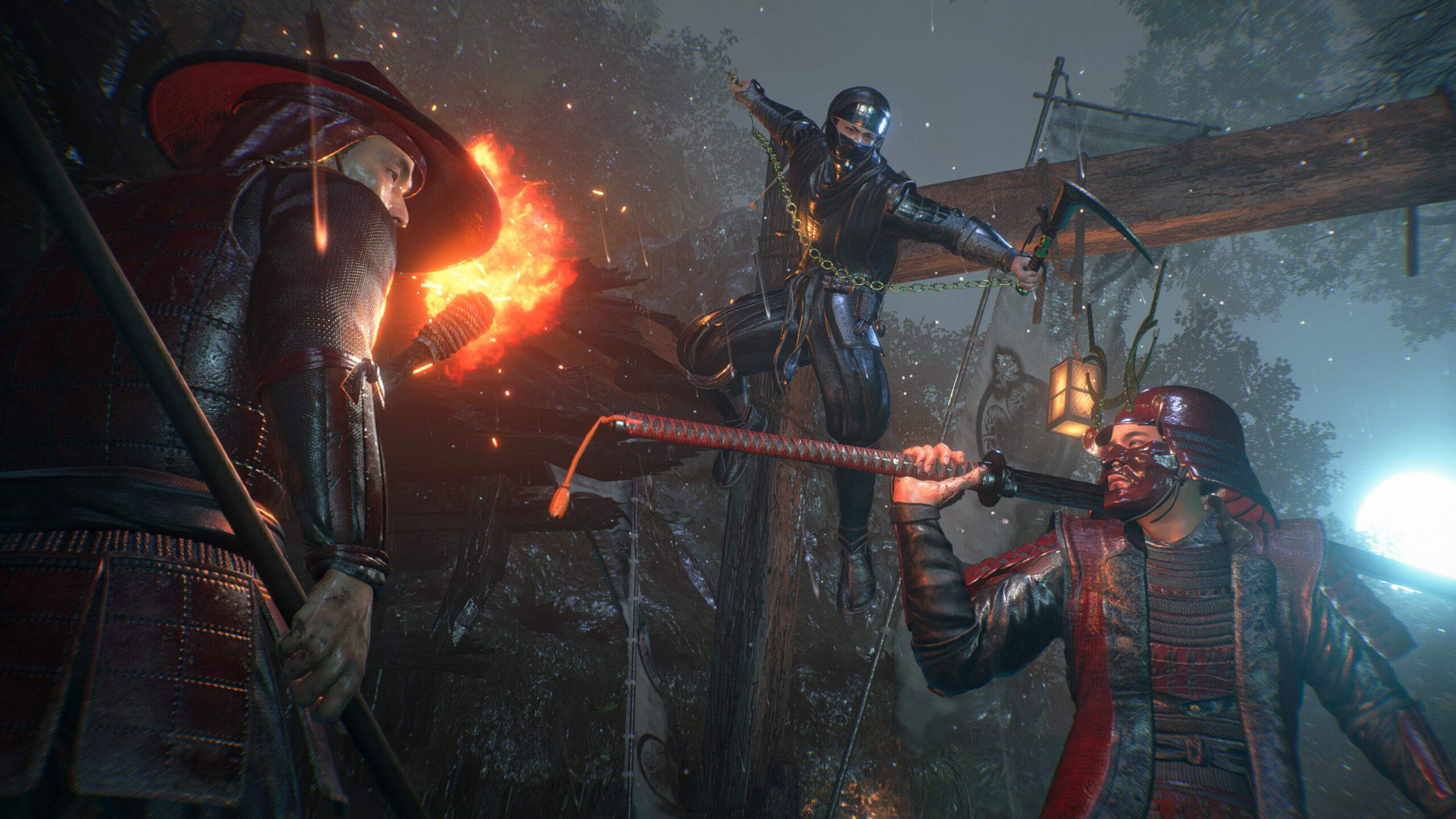 Nioh 3 - guerrero ninja contemplando el escenario abierto - Juegosrpg.com