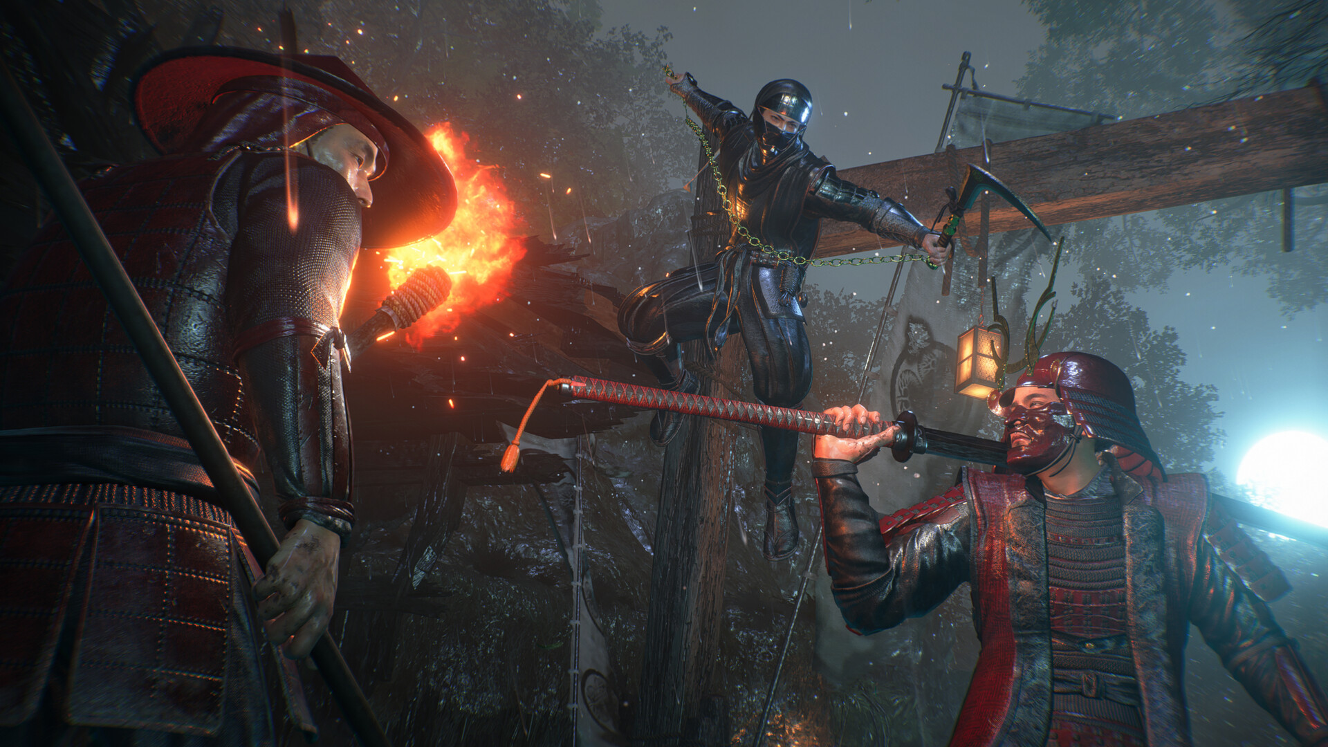 Nioh 3 - Samurai con lanza en combate contra yokai - Juegosrpg.com