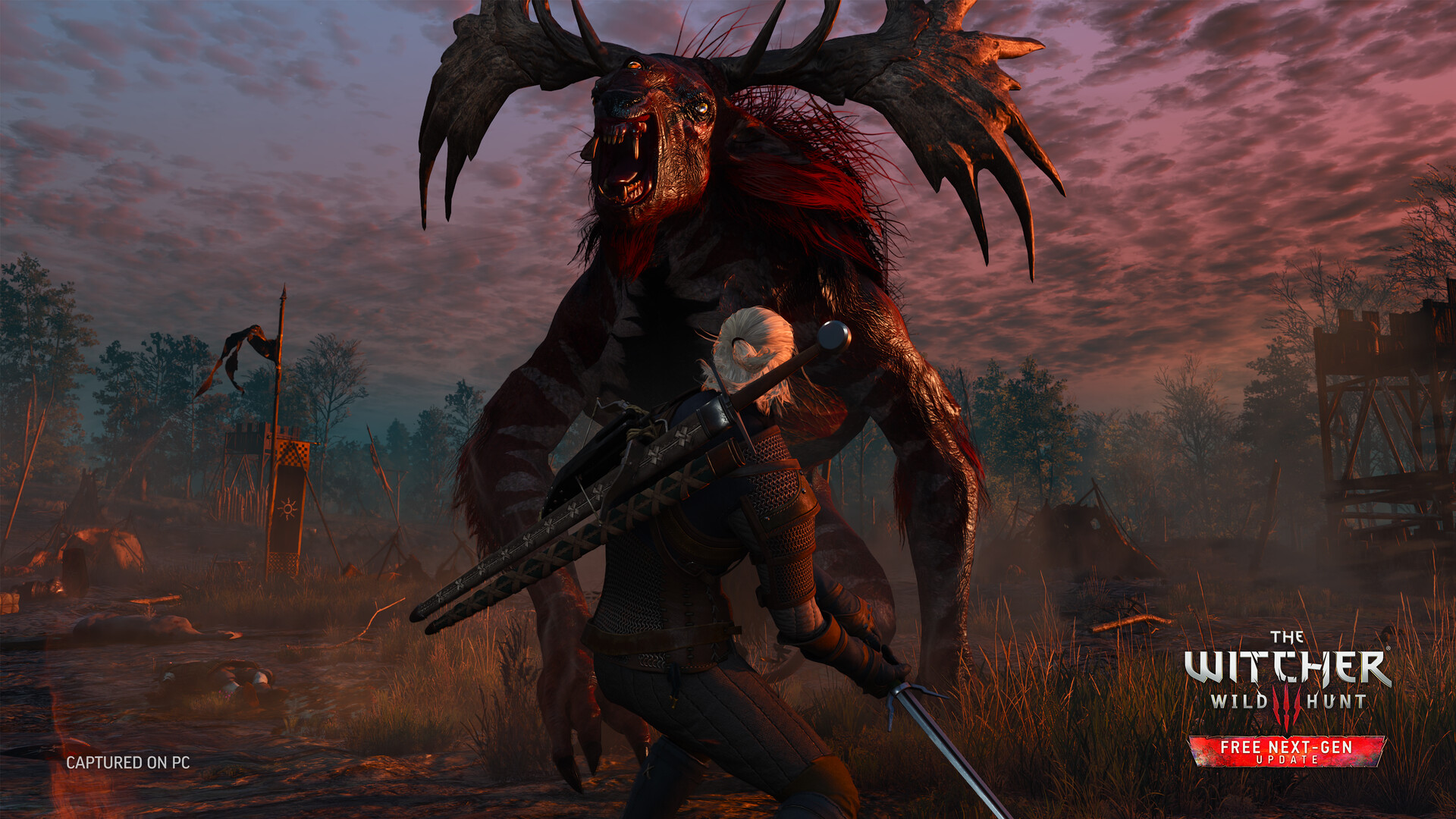 The Witcher 3 Wild Hunt - Geralt en combate contra un monstruo - Juegosrpg.com
