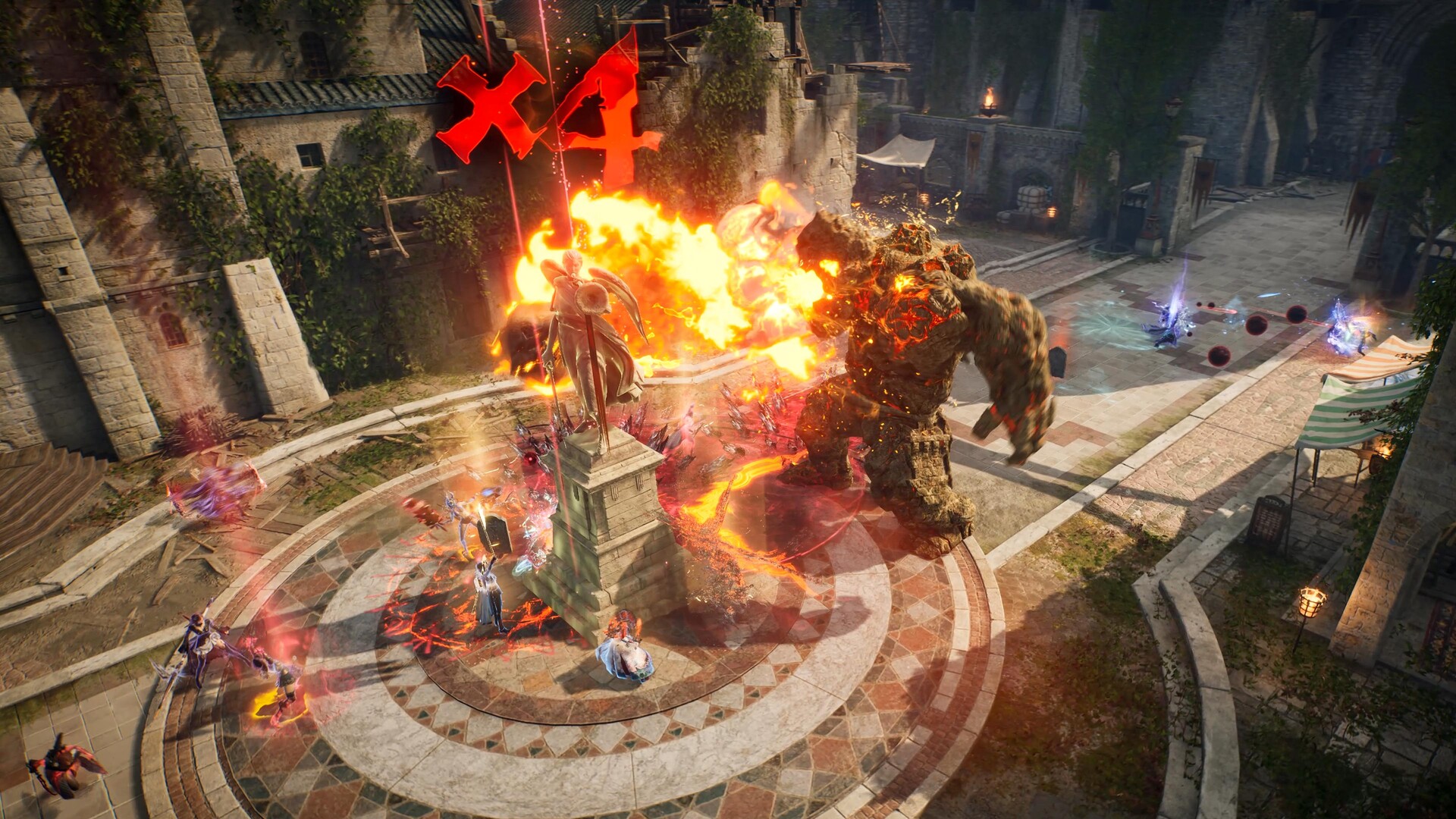 Throne and Liberty - Escena de combate mágico en dungeon - Juegosrpg.com