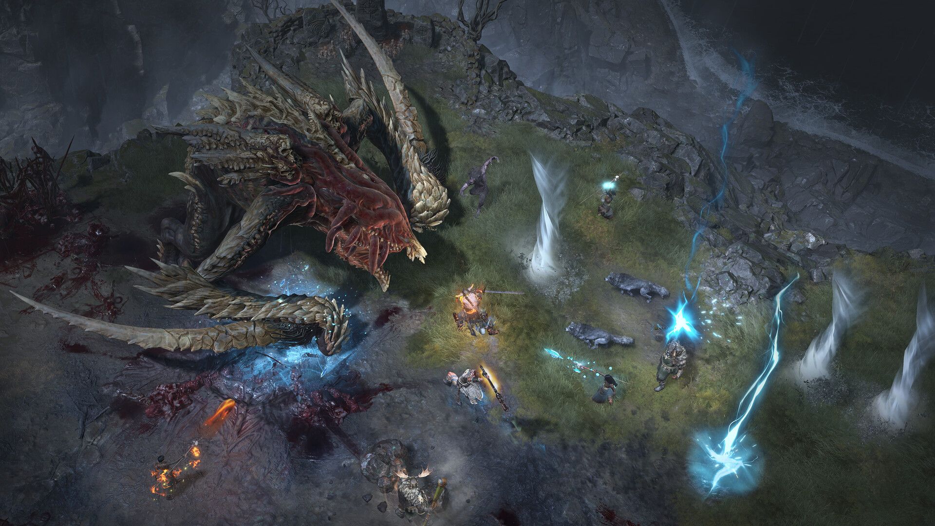 Diablo IV - Vista del personaje durante combate con habilidades activas - Juegosrpg.com