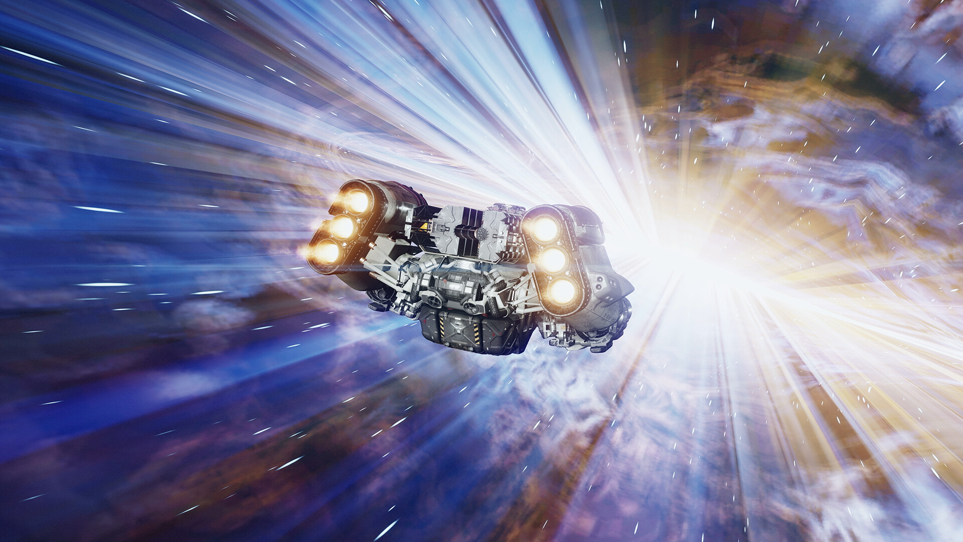 Starfield - Nave espacial en combate disparando - Juegosrpg.com