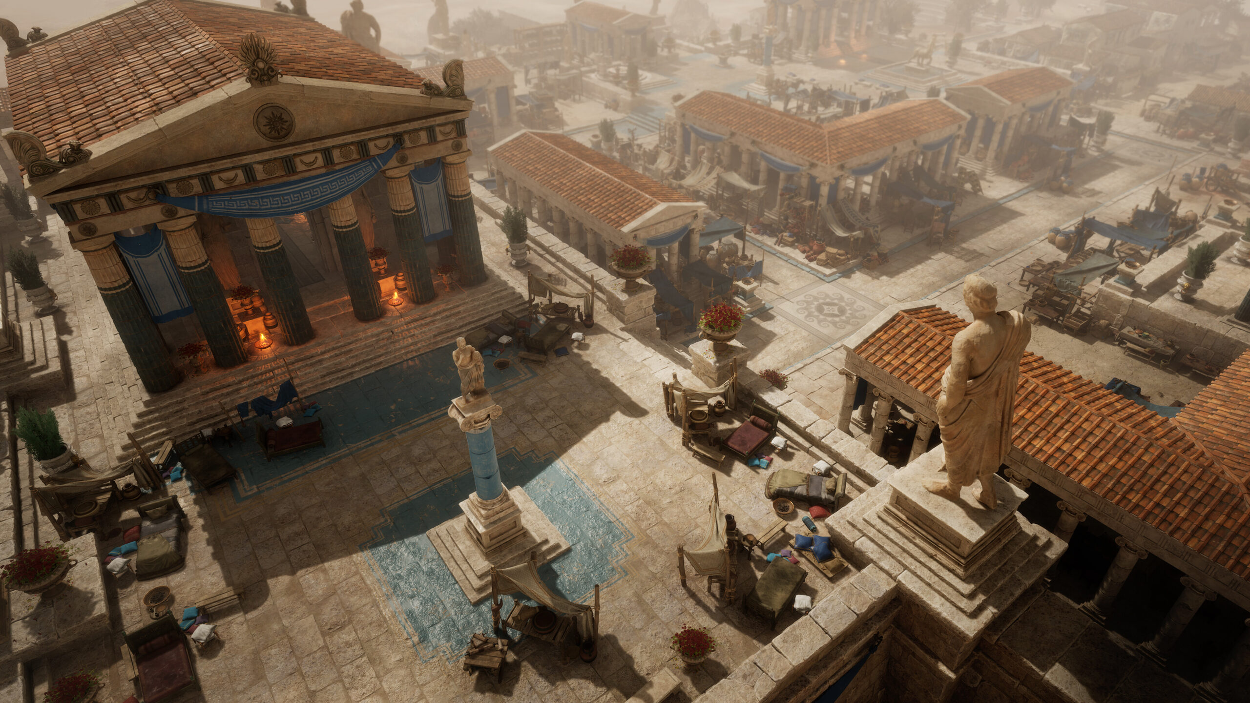 Titan Quest II - Ciudad griega con templos y estatuas - Juegosrpg.com