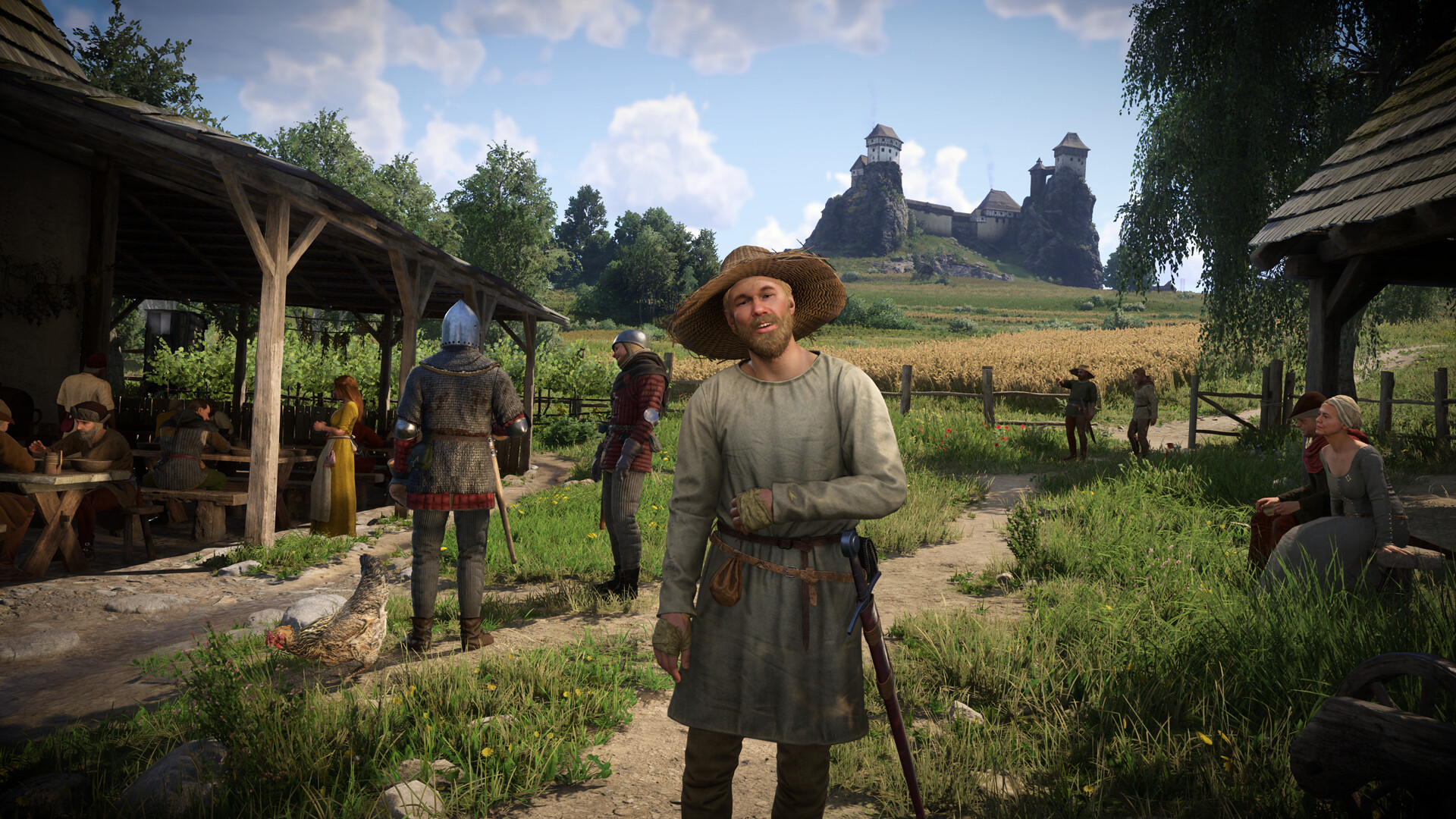 Kingdom Come Deliverance II - Escena de vida cotidiana en una aldea medieval de Bohemia - Juegosrpg.com