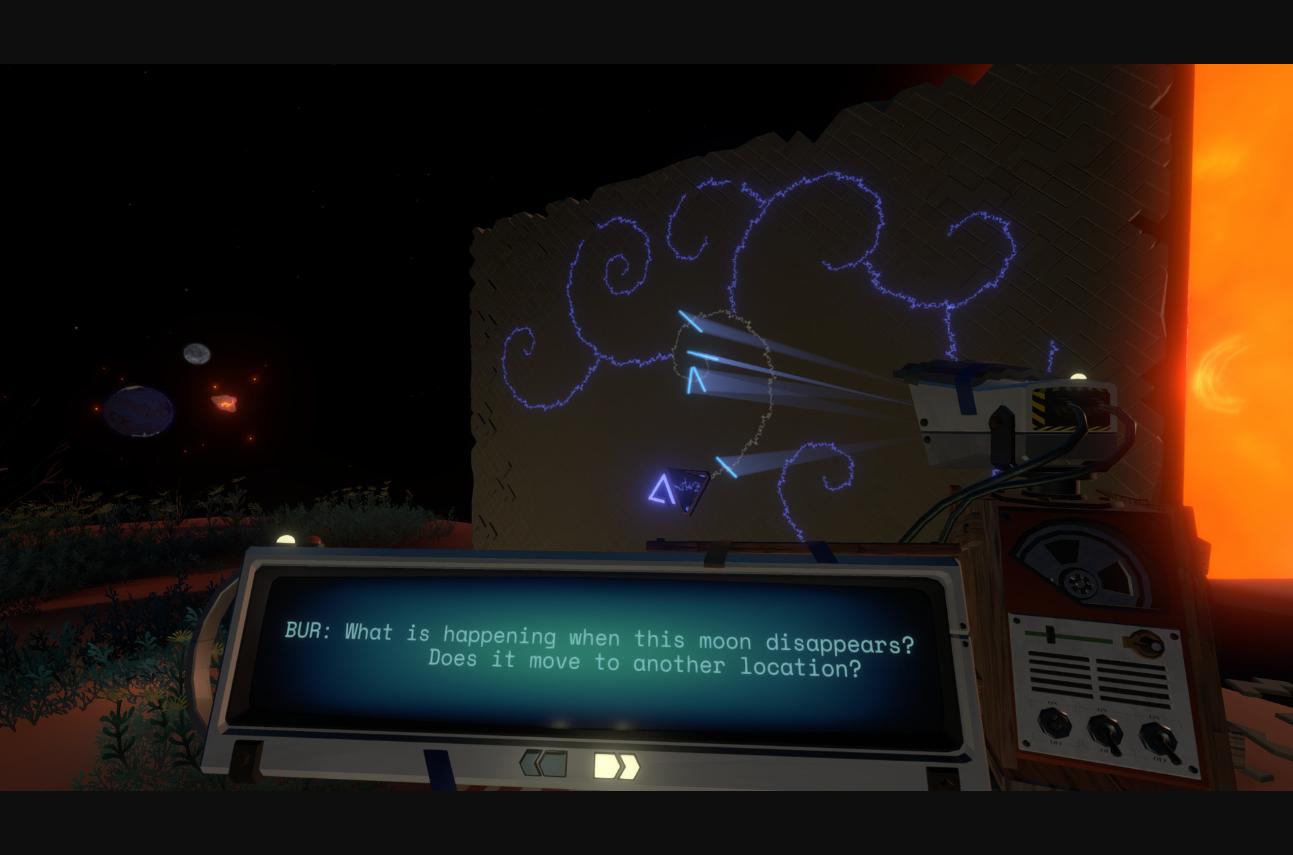 Outer Wilds - Inscripciones Nomai junto a la estación cerca del sol