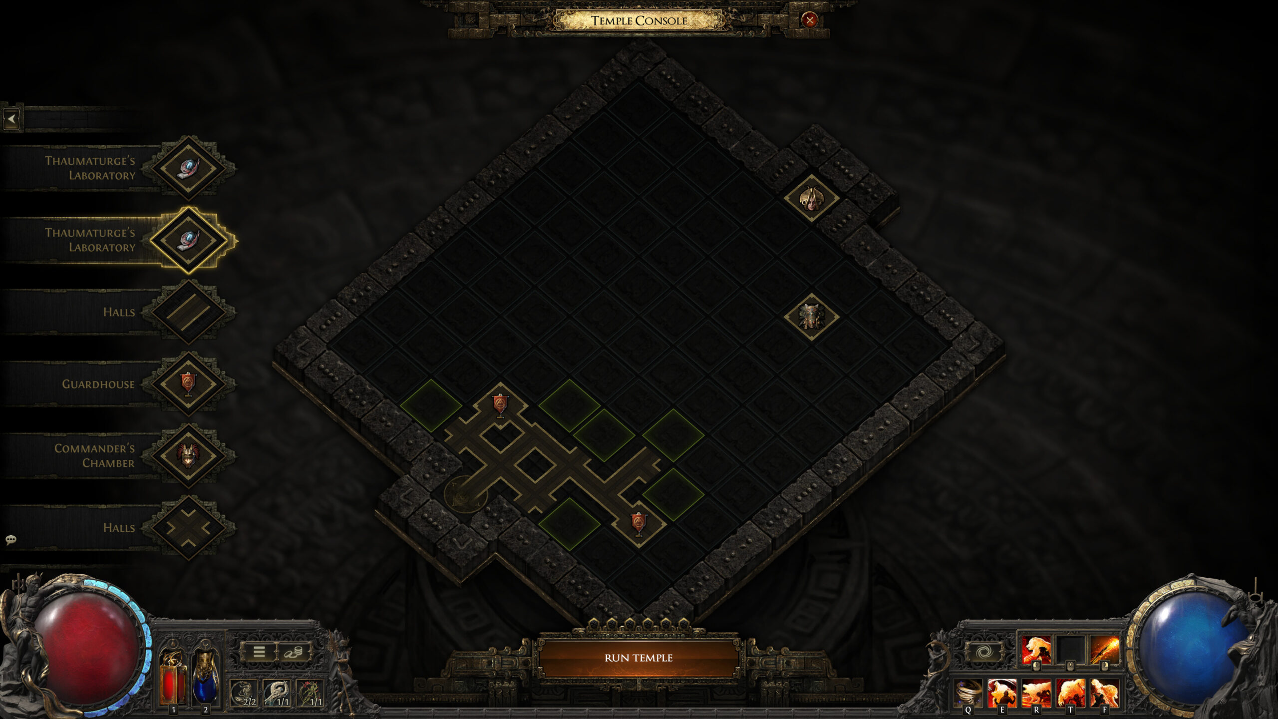 Path of Exile 2 - Consola del Templo del Caos antes de iniciar la mazmorra - Juegosrpg.com