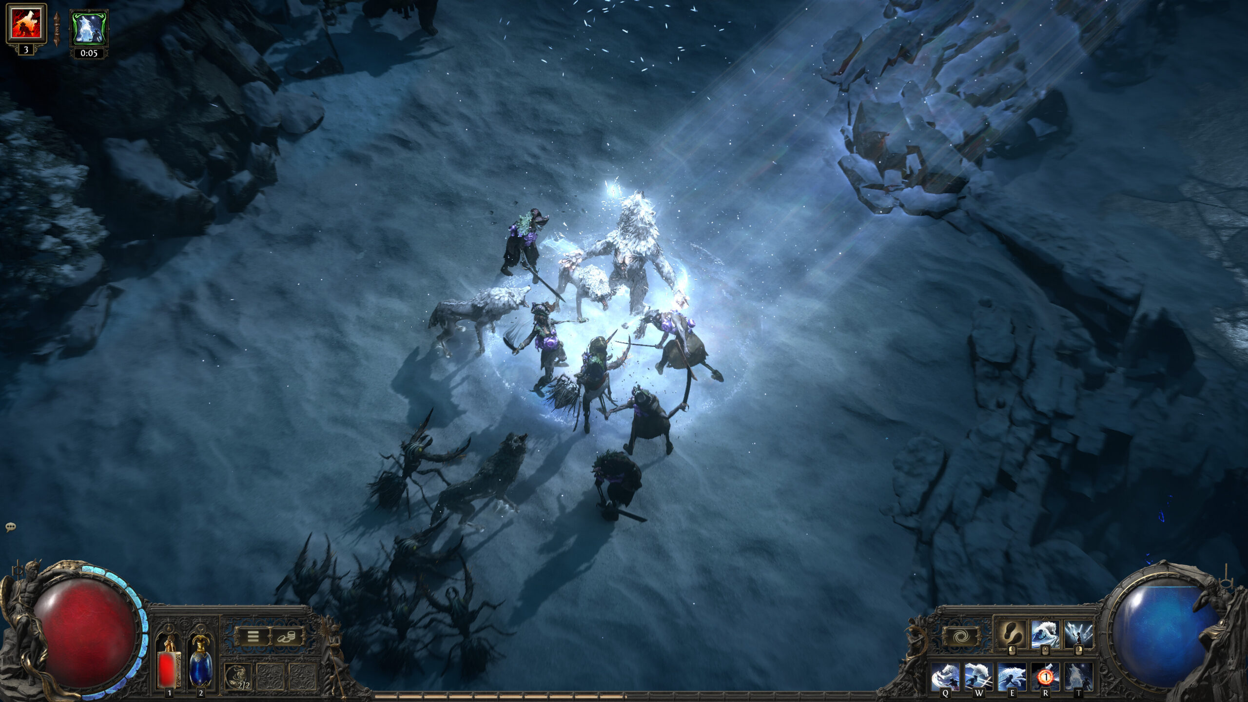 Path of Exile 2 - Emboscada de jinetes de lobo en zona nevada - Juegosrpg.com