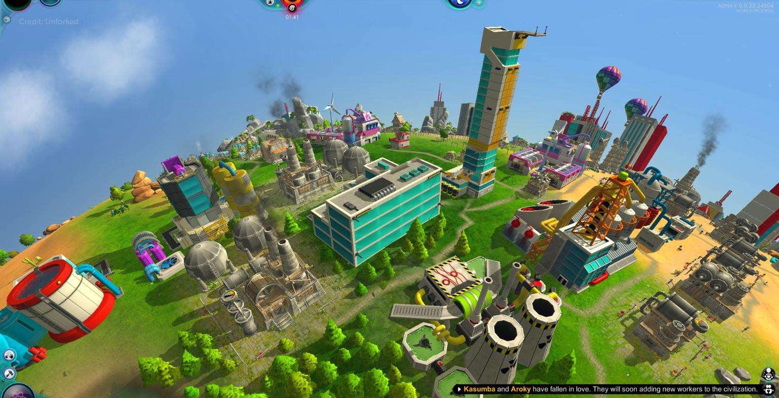 The Universim - Ciudad de la Era Industrial con fábricas y rascacielos en pleno crecimiento