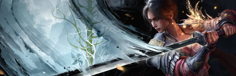 Wuchang: Fallen Feathers - arte oficial con la protagonista empuñando su espada - Juegosrpg.com