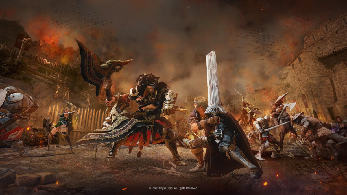 Black Desert Online - combate masivo entre jugadores durante una guerra de nodos