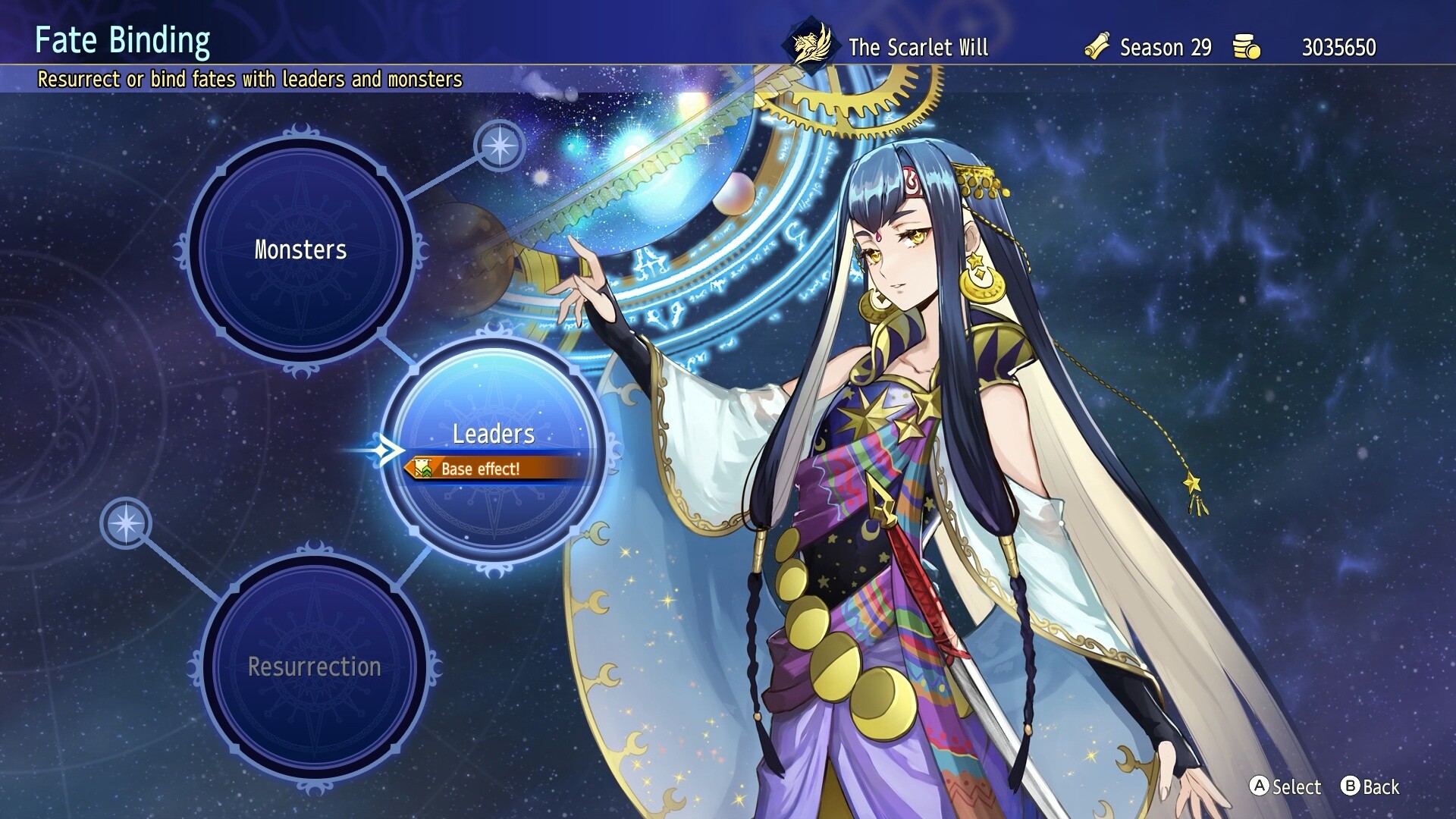 Brigandine Abyss - Pantalla de gestion de lideres en Fate Binding - Juegosrpg.com