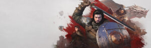 Crimson Desert - arte oficial del banner del juego con Kliff en primer plano - Juegosrpg.com