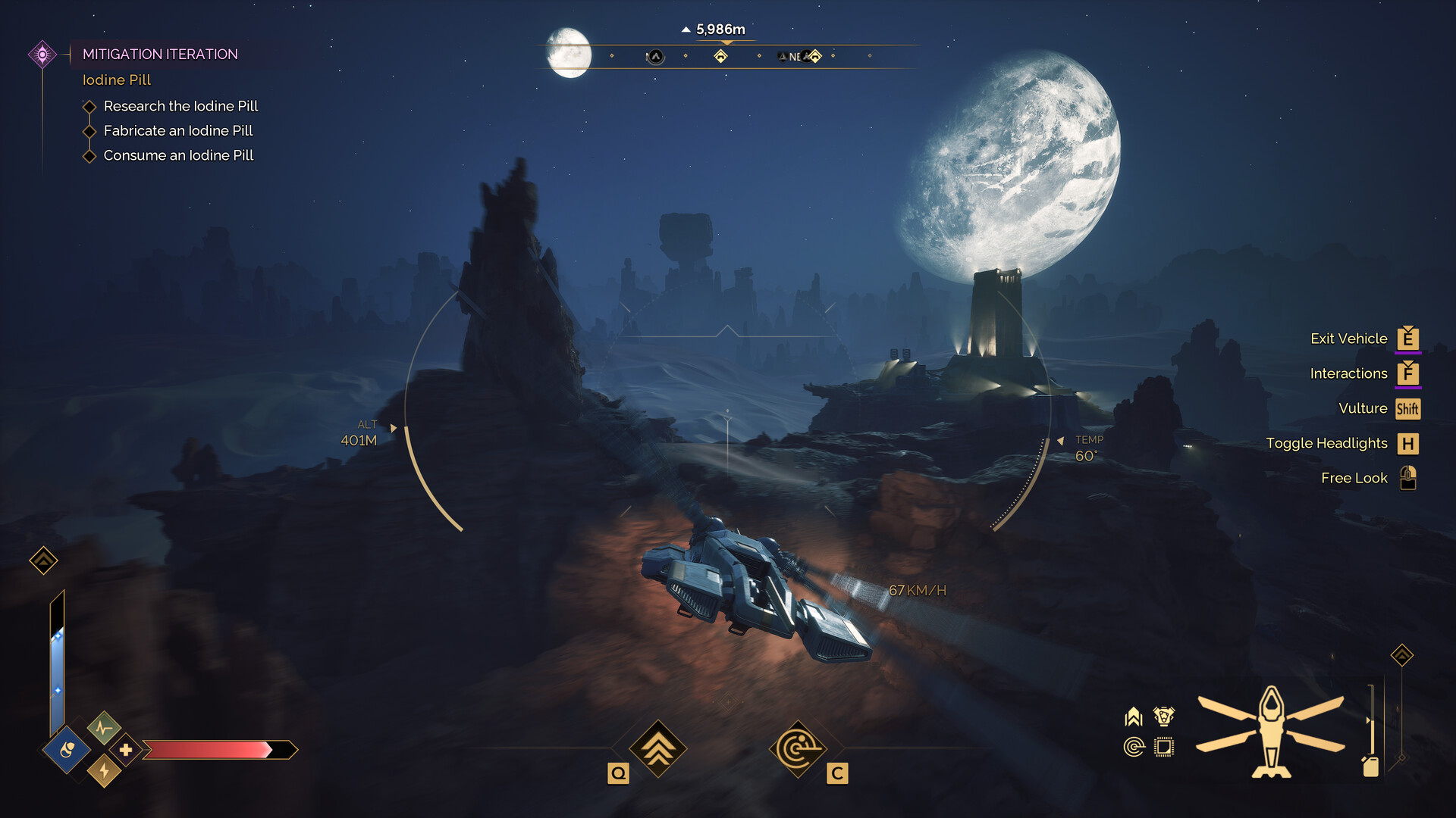 Dune: Awakening - vuelo nocturno en ornitóptero sobre el desierto - Juegosrpg.com