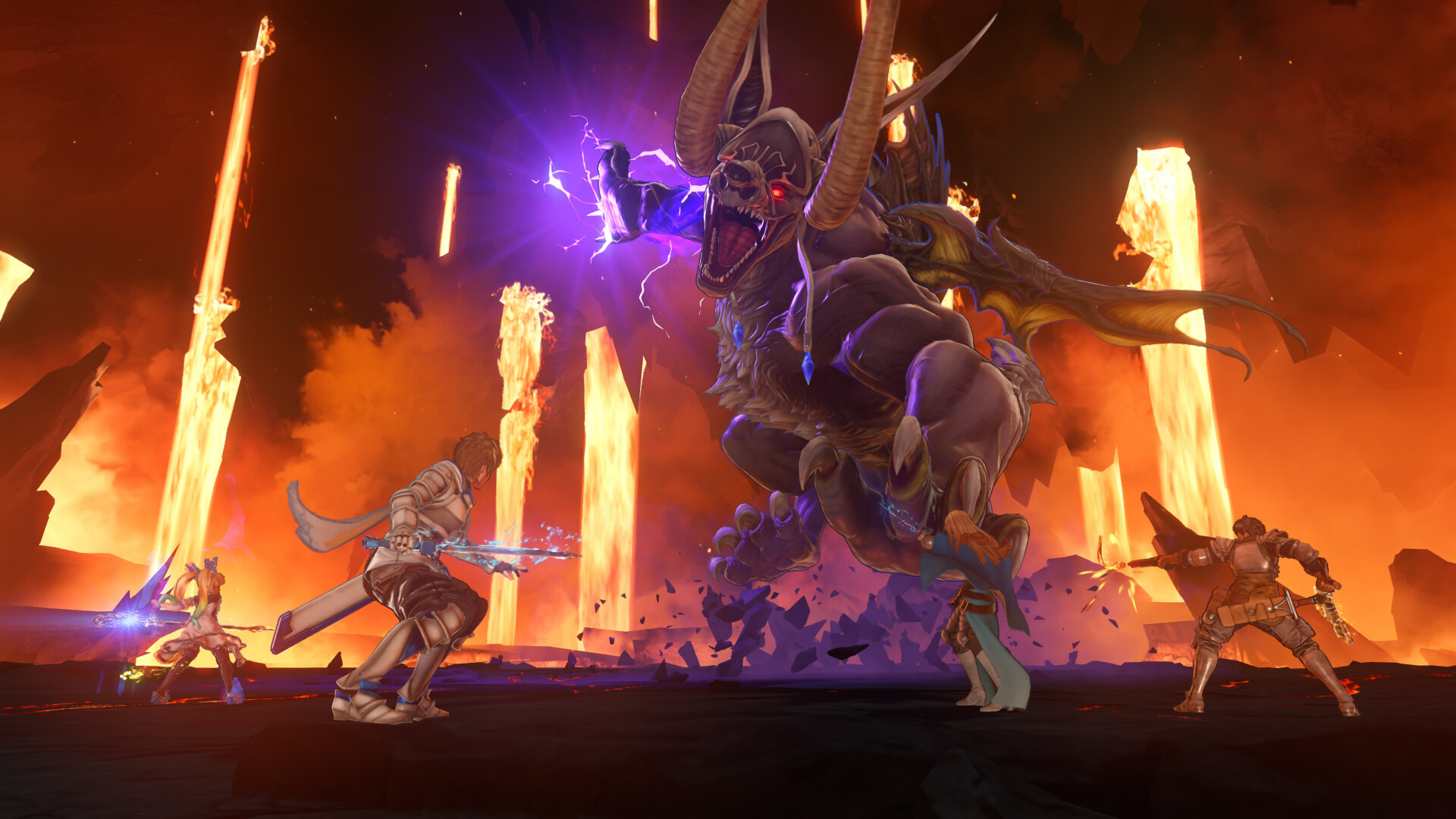 Granblue Fantasy: Relink - combate contra un jefe envuelto en fuego en Endless Ragnarok - Juegosrpg.com