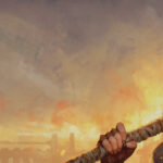 Guild Wars Reforged - Arte oficial con guerrera y Ascalon en llamas - Juegosrpg.com