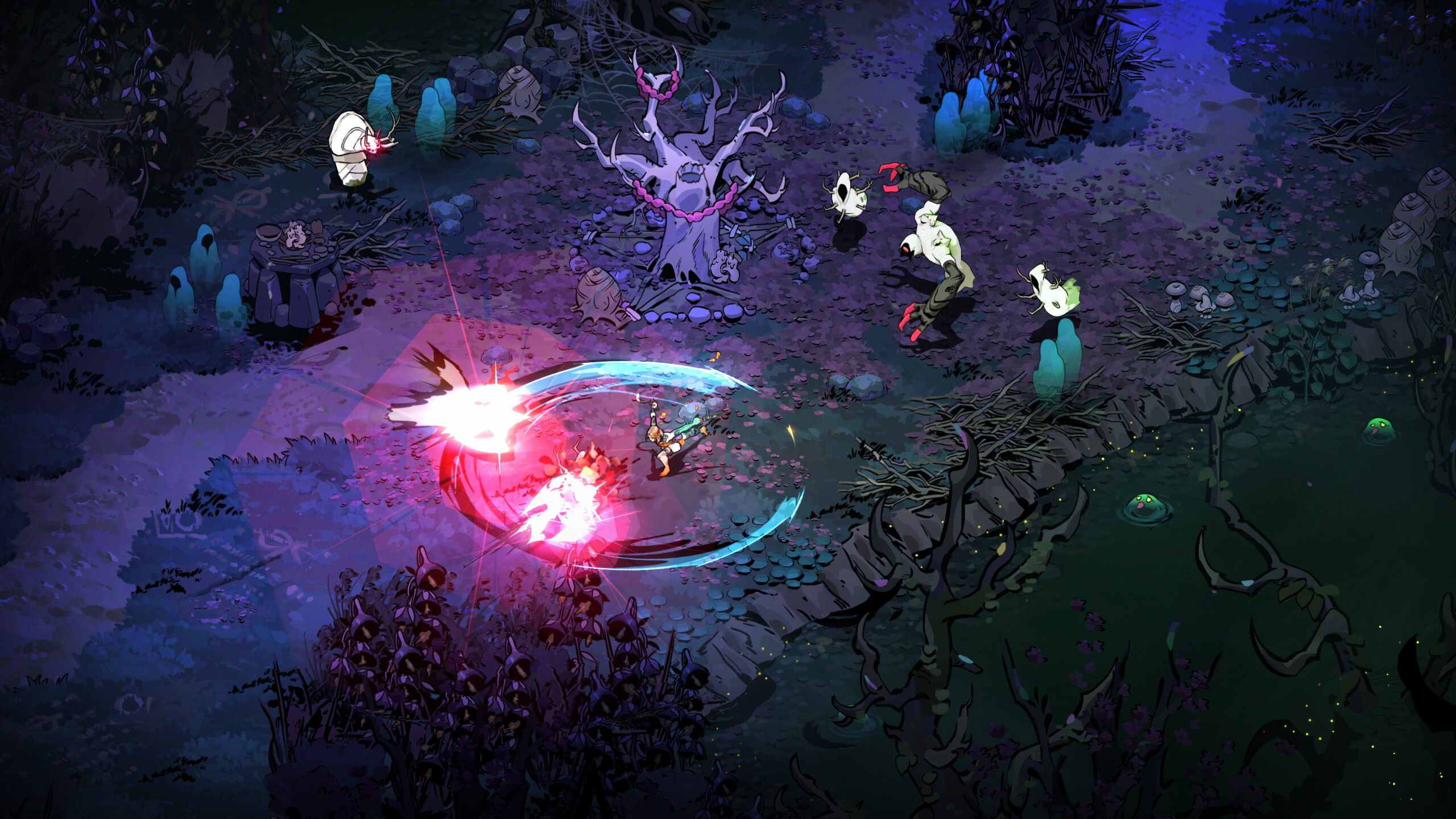 Hades II - imagen oficial destacada del juego con Melinoe rodeada de magia - Juegosrpg.com