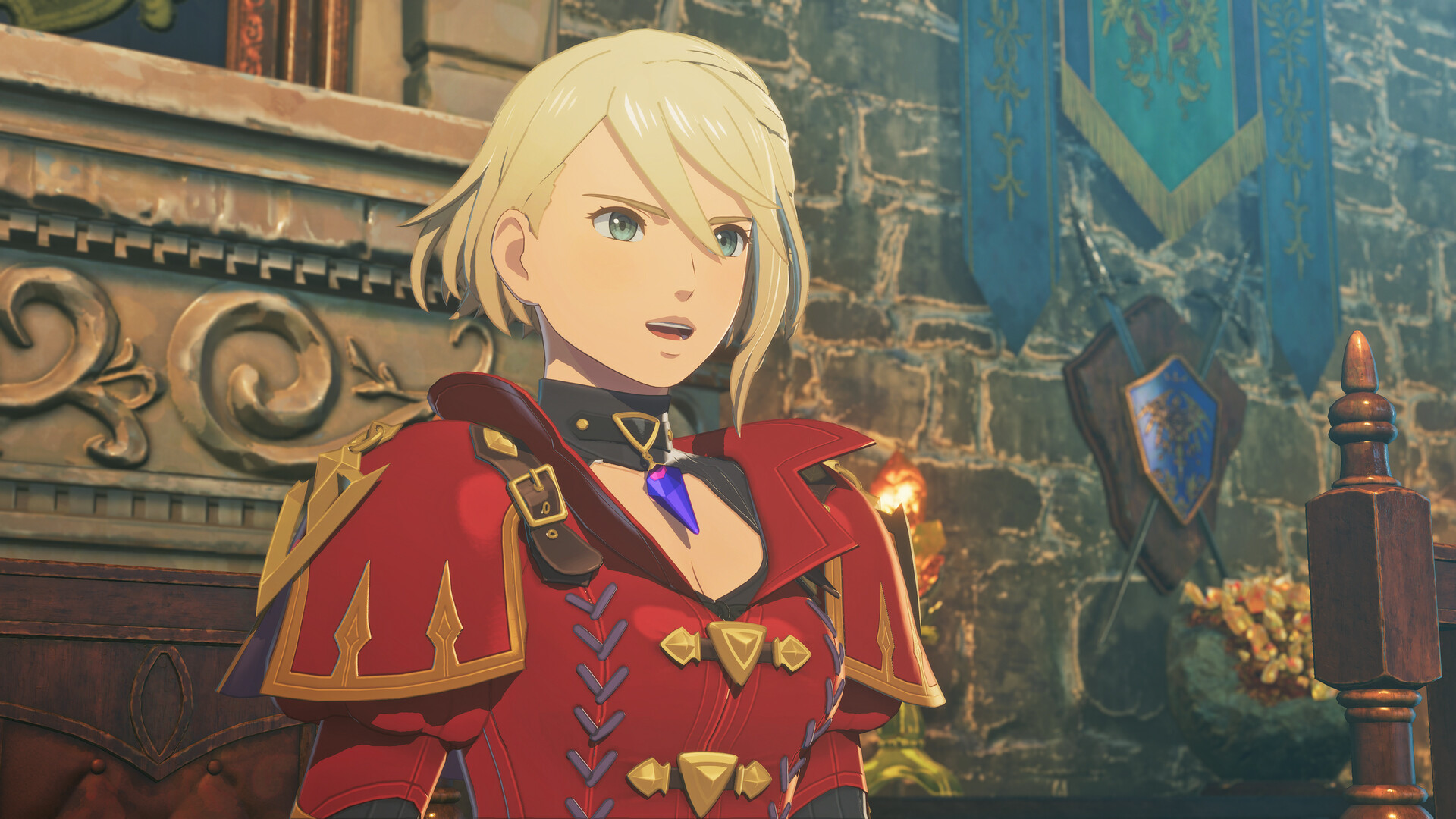 Monster Hunter Stories 3: Twisted Reflection - Personaje del castillo en una escena de la historia - Juegosrpg.com