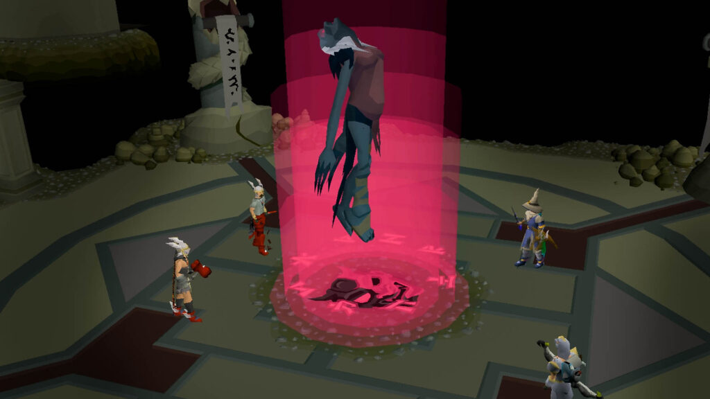 Old School RuneScape - Combate contra un jefe con energía roja en una zona multicombate - Juegosrpg.com