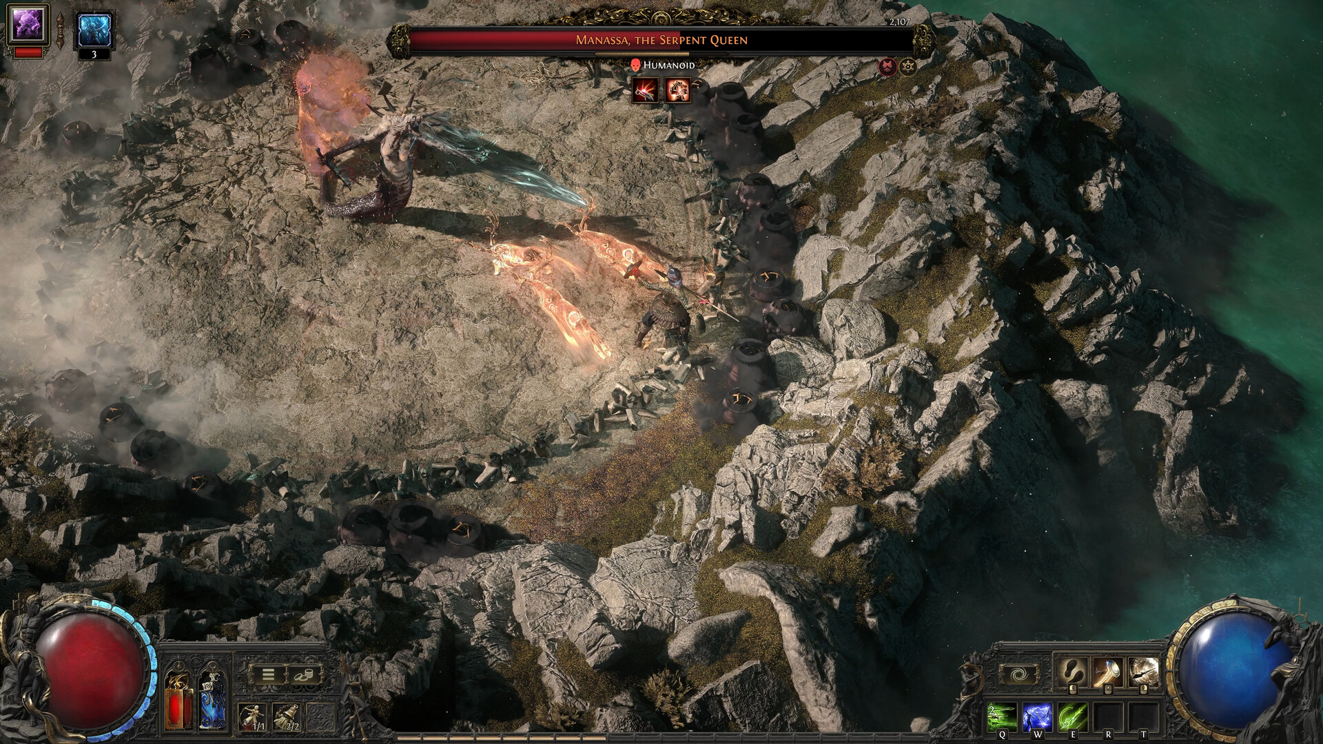 Path of Exile 2 - Escena de combate en la temporada Return of the Ancients - Juegosrpg.com