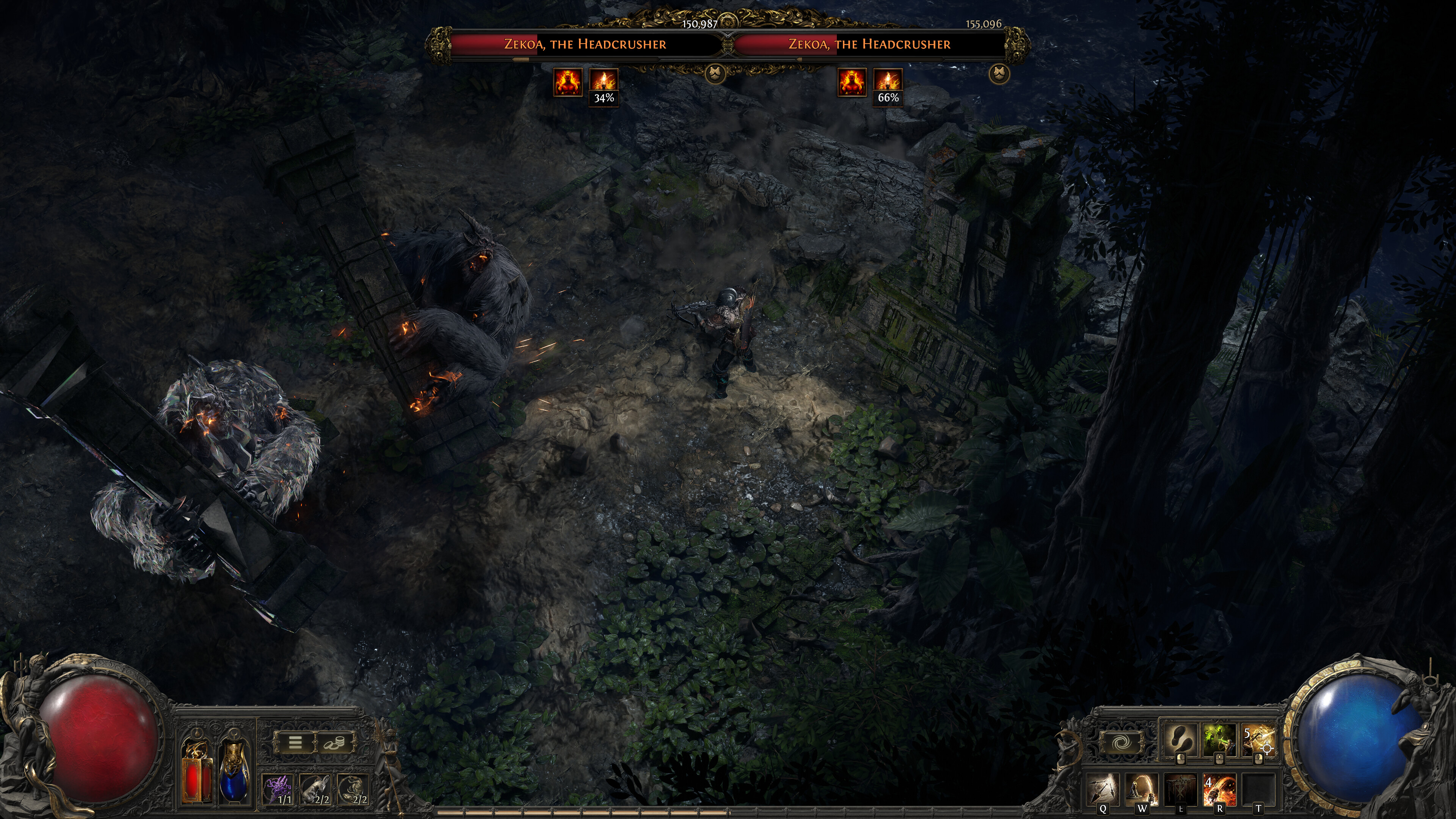 Path of Exile 2 - batalla doble contra Zekoa el Aplastacraneos - Juegosrpg.com
