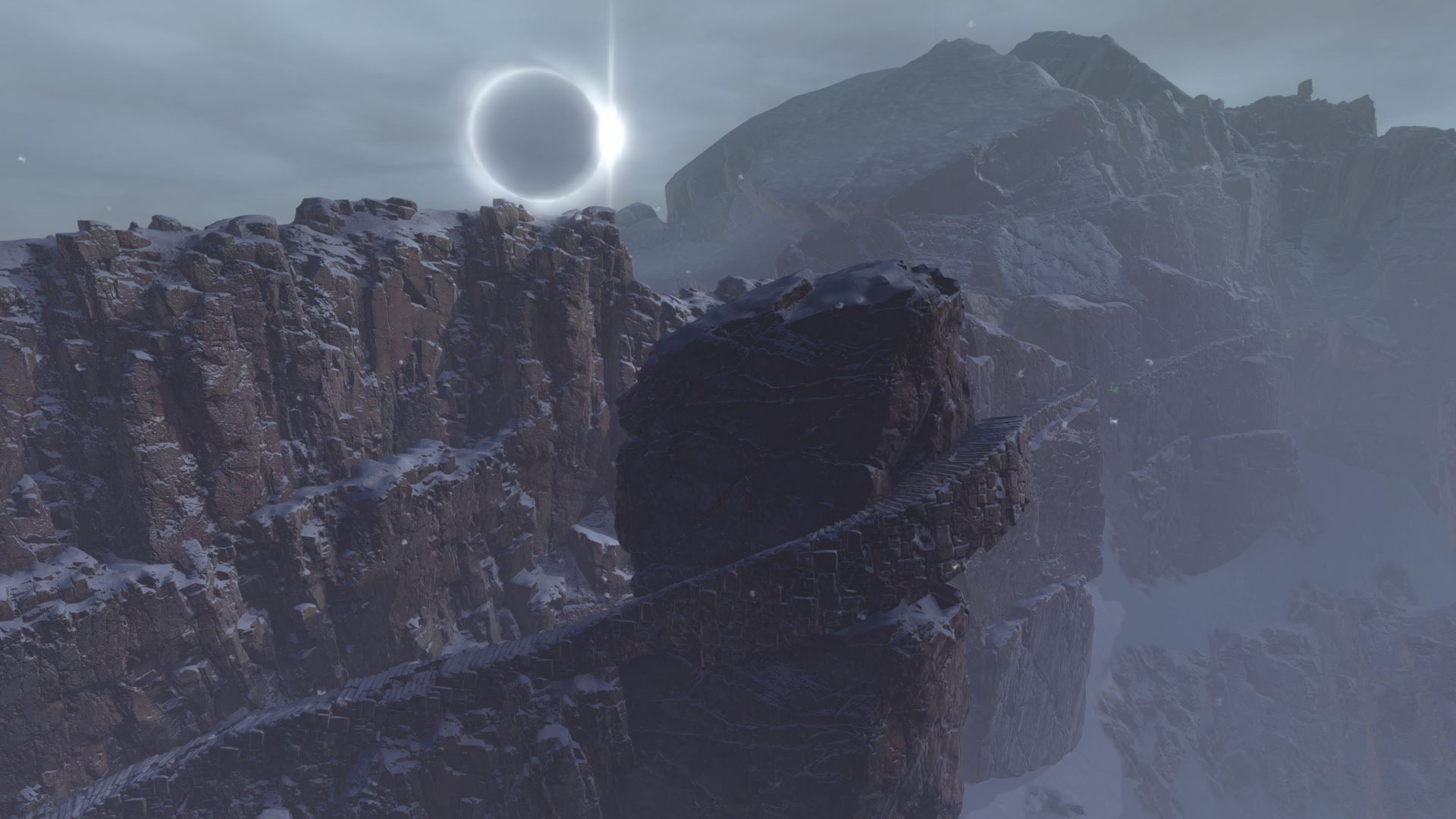Star Wars: The Old Republic - paisaje helado de Ilum bajo un eclipse - Juegosrpg.com