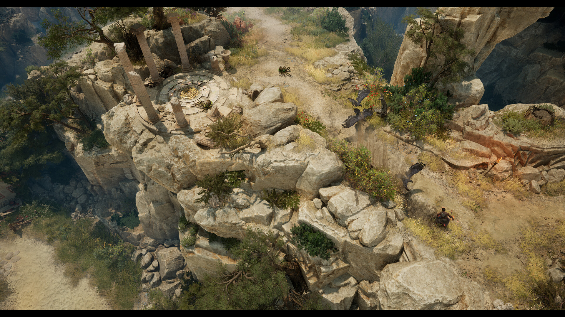 Titan Quest II - altar circular en un acantilado - Juegosrpg.com
