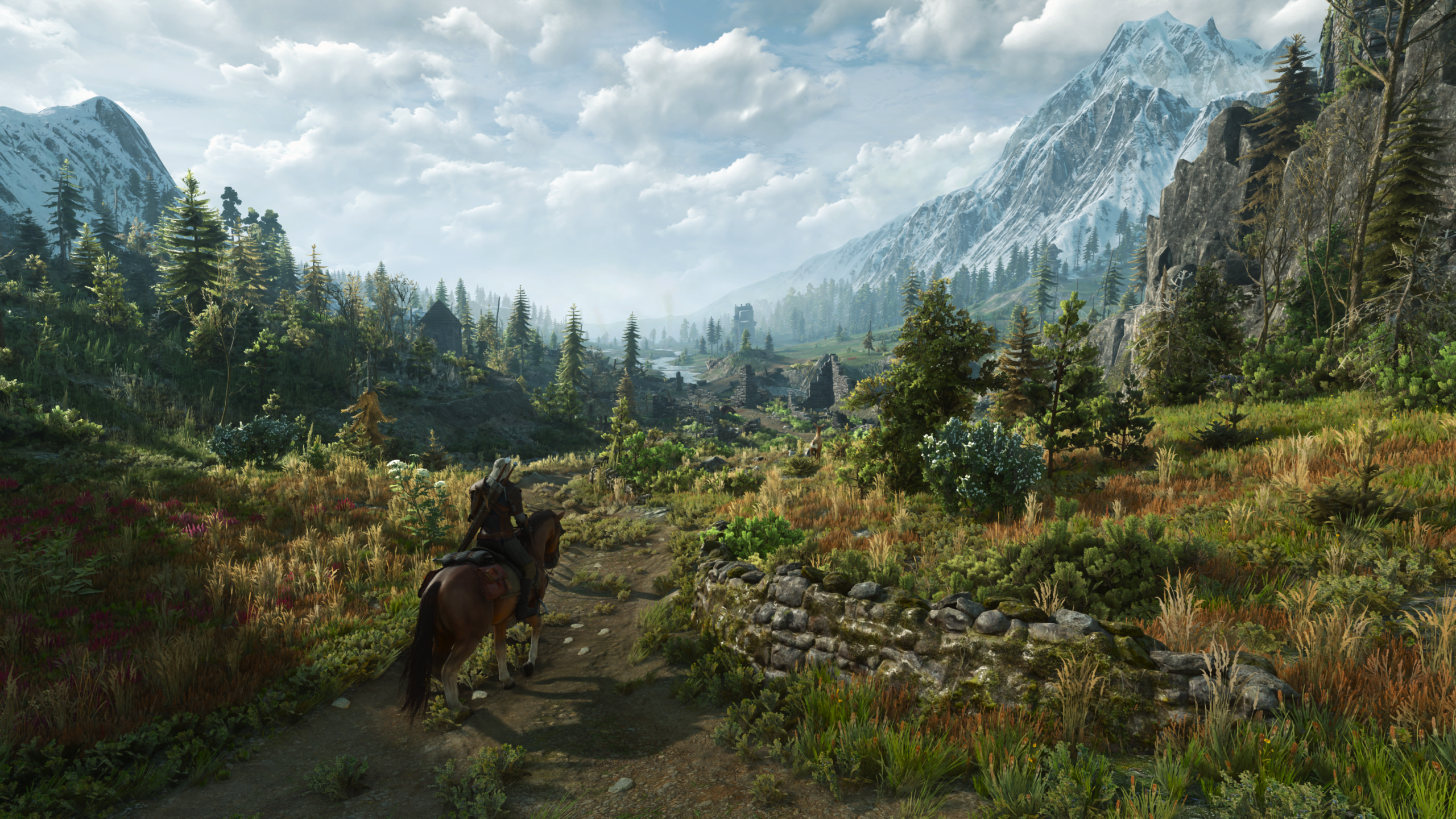 The Witcher 3: Wild Hunt - Songs of the Past - Geralt cabalgando por el paisaje de Letten - Juegosrpg.com