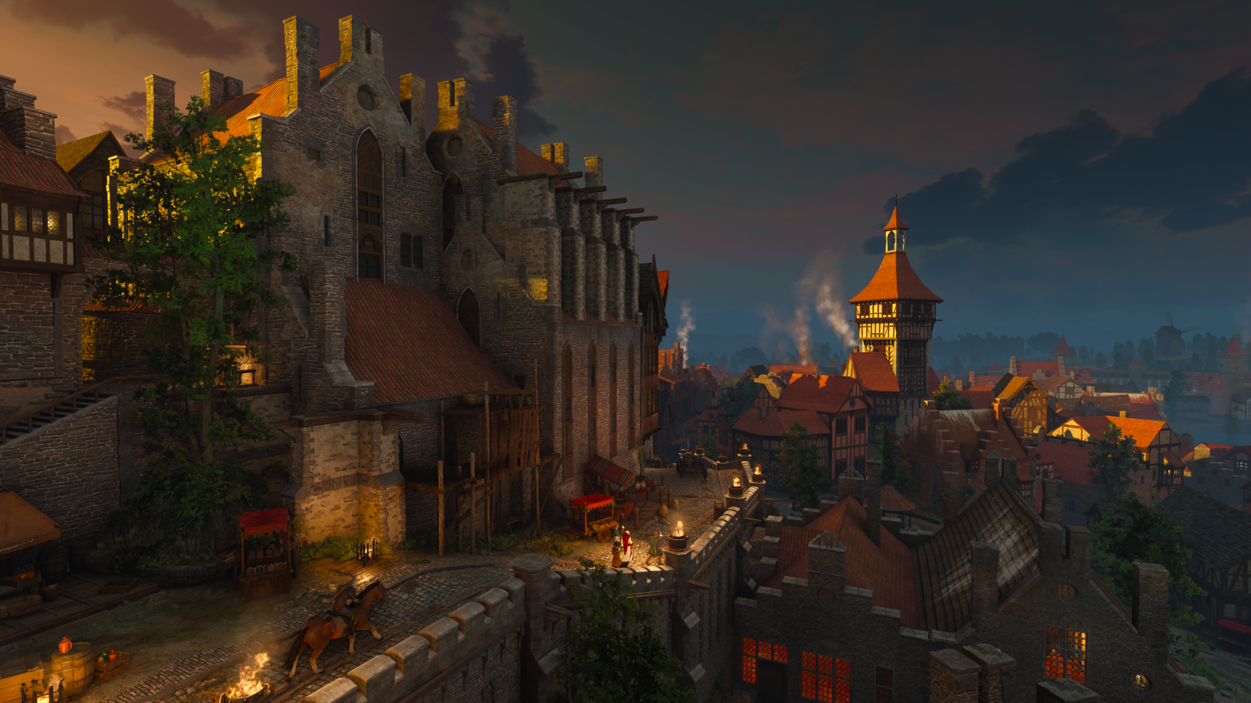 The Witcher 3: Wild Hunt - Songs of the Past - Vista del pueblo de Letten al atardecer - Juegosrpg.com