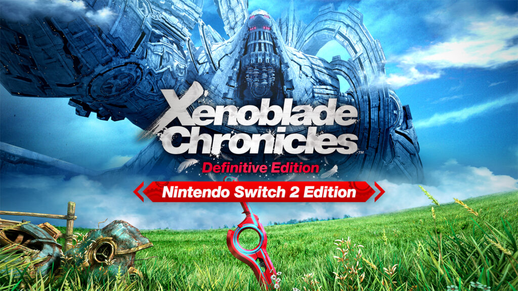Xenoblade Chronicles Definitive Edition - arte oficial de la Nintendo Switch 2 Edition con el Monado sobre la hierba de Bionis - Juegosrpg.com
